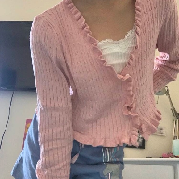 LIZ LISA Sweaters - balletcore cable knit cropped cardigan